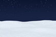 Snow field with smooth surface under night sky