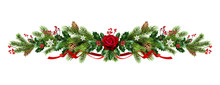 Garland With Roses And Pine