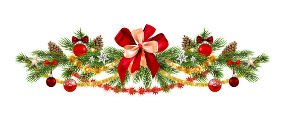 Wall Mural - winter holiday garland