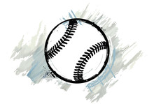 Baseball Ball With A Watercolor Effect. Vector Illustration.