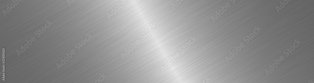 Brushed metal surface. Texture of metal. Abstract steel background. Wide image - obrazy, fototapety, plakaty 