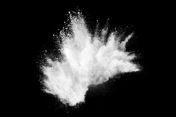 Wall Mural - White powder explosion on black background. 