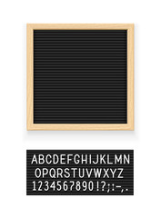 Black letter board. Letterboard for note. Plate message. Office