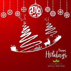 Wall Mural - happy holidays and joyful new year greeting card. happy holidays and joyful new year vector design.