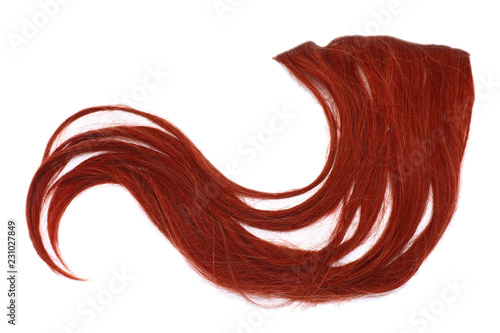 A Strand Of Red Hair On A White Background Isolated Buy This