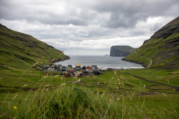 Wall Mural - Tjørnuvík is the northernmost village on the Faroese island of Streymoy .