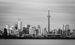 Long Exposure of Toronto Skyline in Black and White