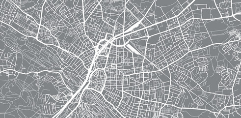 Urban vector city map of Bielefeld, Germany