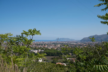 Wall Mural - Palermo, Italy - September 11, 2018 : View of Palermo from Monreale