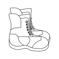 Sticker - Winter boots equipment black and white