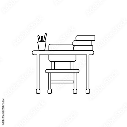 School Desk Icon Simple Outline Vector Of Education Set For Ui