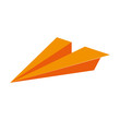 Papierflugzeug - orange - Vektor
