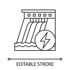 Poster - Hydroelectric dam linear icon