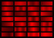 Red metal gradient set. Vector metallic texture. Big collection of red metallic gradients on black background