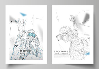 Poster - the vector layout of a4 format modern cover mockups design templates for brochure, magazine, flyer, 