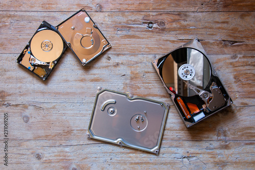 Fotografia  hard disk disassembled