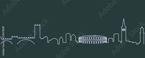 Verona Single Line Skyline