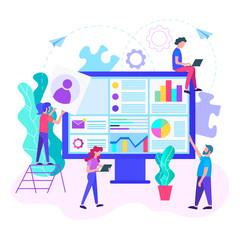 Wall Mural - web development, web analytics, web design concept.