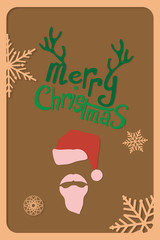 Wall Mural - Merry Christmas card with Santa Claus.