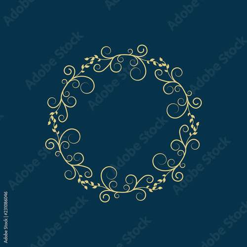 Download Vector Vintage Round Frame Templates For Your Design Vintage Cover Logos And Monograms Of Fine Calligraphic Lines Frame And Cover In A Luxurious Style Place For Text Stock Vector Adobe Stock