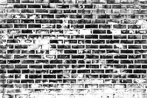 Black And White Pattern Of Distressed Overlay Texture Of Old Brick Wall Abstract Grunge Background Stock Photo Adobe Stock