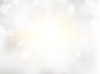Wall Mural - abstract white blurred beautiful shine background with bokeh and sunlight.