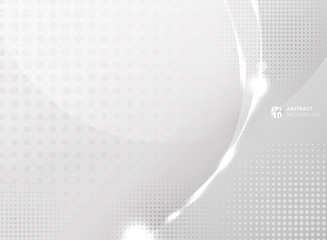 Wall Mural - abstract gray circles and halftone with lighting effect on white background.