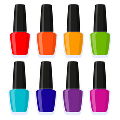 Canvas Print - Multicolor cartoon nail polish set