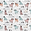 Childish seamless pattern with dogs. Cute baby design.
