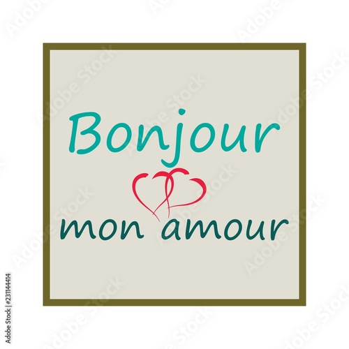 T Shirt Typography Graphic With Quote Bonjour Mon Amour Fashion Design Stylish Print For Sports Wear Girl Fashion Stylish Jacket Template For T Shirt Apparel Card Poster Vector Illustration Stock Vector T Shirt Typography Graphic With Quote Bonjour Mon Amour Fashion Design Stylish Print For Sports Wear Girl Fashion Stylish Jacket Template For T Shirt Apparel Card Poster Vector Illustration Stock Vector