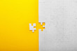 © Pixel-Shot - White jigsaw puzzle with piece on color background