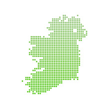 Map Of Ireland - Vector Icon In Green Modern Style