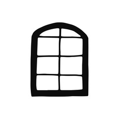 Canvas Print - window icon. Isolated sketch for infographic object on light background.