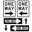 Signage-One Way Signs, Black and White