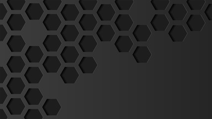 Abstract hexagon geometric vector black background