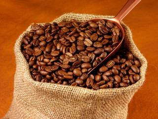 Wall Mural - COFFEE BEANS IN BAG