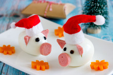 New Year 2019 Food Concept - Pig From Egg Like A Symbol Of Chinese Calendar Zodiac Animal