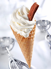 Sticker - VANILLA ICE CREAM CONE WITH CHOCOLATE FLAKE