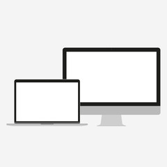 Wall Mural - Set of electronic devices in a flat style style