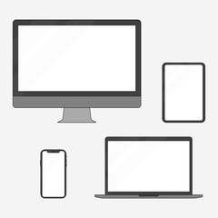 Wall Mural - Set of electronic devices in a flat style style