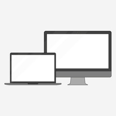 Wall Mural - Set of electronic devices in a flat style style