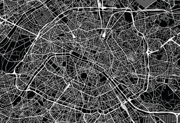 Urban vector city map of Paris, France