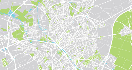 Urban vector city map of Reims, France