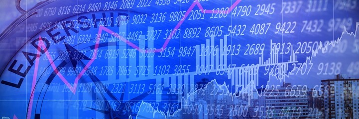 Wall Mural - Composite image of stocks and shares