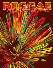 Poster - Reggae template for music festival. Vector graphic pattern