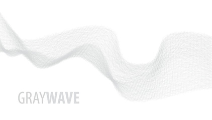 Leinwandbilder - Grey wave of thin lines on a white. Vector graphics