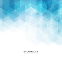 Geometric Blue Abstract Hexagon Vector Background