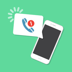 Leinwandbilder - New call arrived on the smartphone. Notification concept