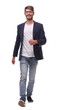 © ASDF - side view. modern business man stepping forward