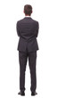 © ASDF - rear view . confident businessman.isolated on white